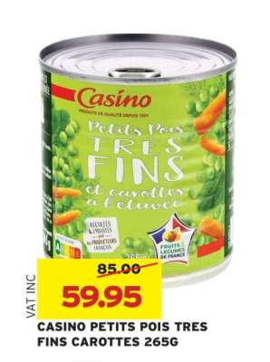CASINO PETITS POIS TRES FINS CAROTTES 265G