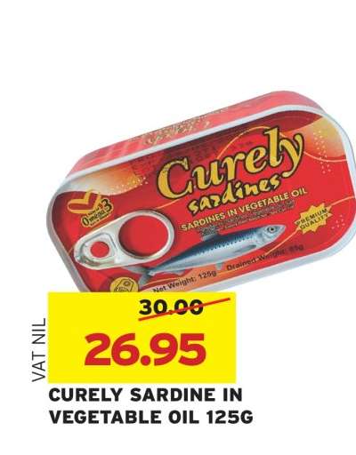 Curely Sardine in Vegetable Oil 125g