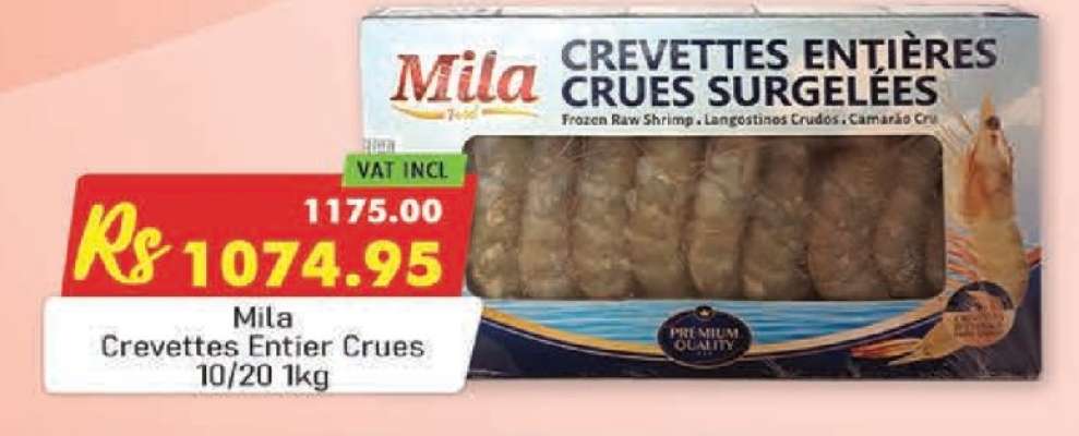 Mila Crevettes Entier Crues 10/20 1kg