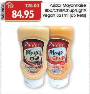 Puidor Mayonnaise Bbq/Chilli/Chup/Light/Vegan 321ml