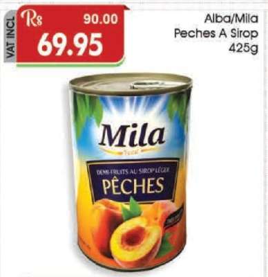Alba/Mila Peches A Sirop 425g