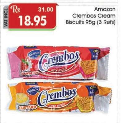 Amazon Crembos Cream Biscuits 95g (3 Refs)
