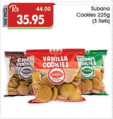 Subana Cookies 225g (3 Refs)