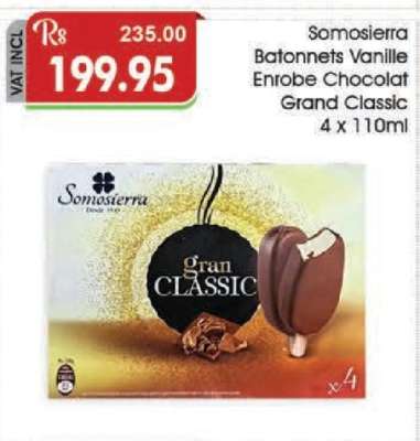 Somosierra Batonnets Vanille Enrobe Chocolat Grand Classic