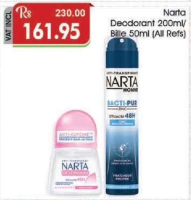 Narta Deodorant 200ml/Bille 50ml (All Refs)