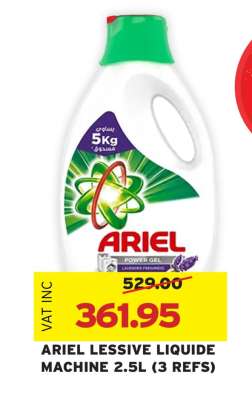 ARIEL LESSIVE LIQUIDE MACHINE 2.5L (3 REFS)