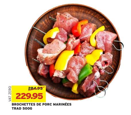 BROCHETTES DE PORC MARINÉES TRAD 500G