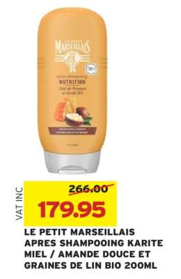 LE PETIT MARSEILLAIS APRES SHAMPOOING KARITE MIEL / AMANDE DOUCE ET GRAINES DE LIN BIO 200ML