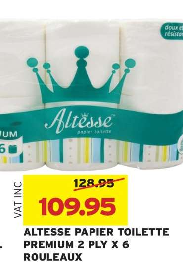 ALTESSE PAPIER TOILETTE PREMIUM 2 PLY X 6 ROULEAUX