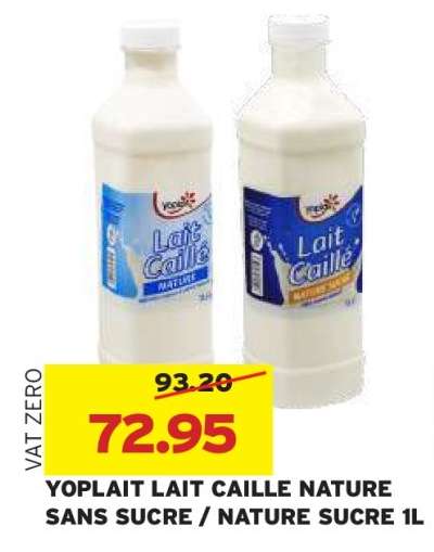 YOPLAIT LAIT CAILLE NATURE SANS SUCRE / NATURE SUCRE 1L