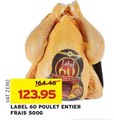 LABEL 60 POULET ENTIER FRAIS 500G