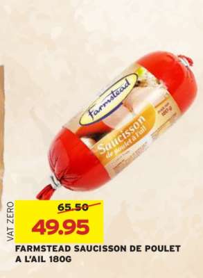 Farmstead Saucisson de Poulet à l'Ail 180g