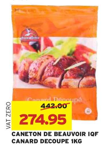 CANETON DE BEAUVOIR IQF CANARD DECOUPE 1KG