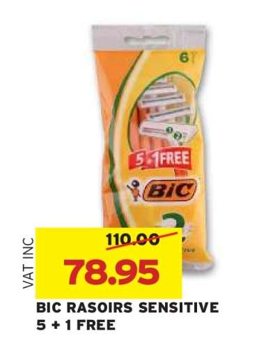 BIC RASOIRS SENSITIVE 5 + 1 FREE