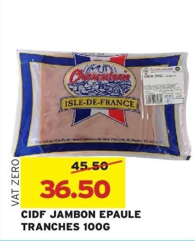 CIDF JAMBON EPAULE TRANCHES 100G