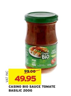 CASINO BIO SAUCE TOMATE BASILIC 200G