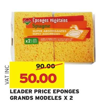 LEADER PRICE EPONGES GRANDS MODELES X 2