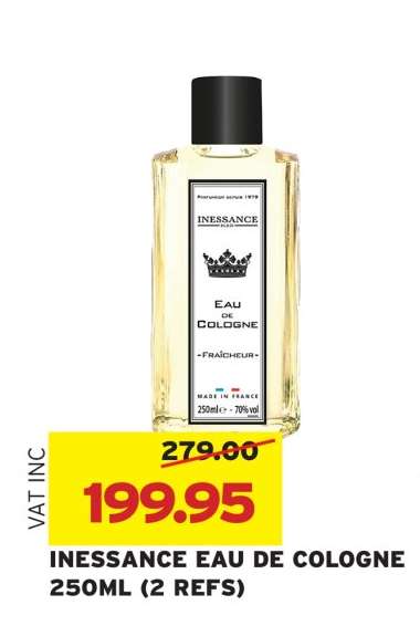 INESSANCE EAU DE COLOGNE 250ML (2 REFS)