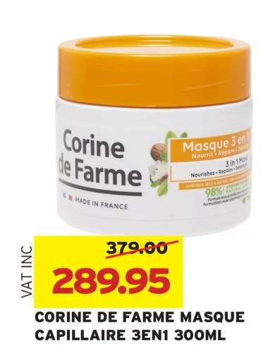 CORINE DE FARME MASQUE CAPILLAIRE 3EN1 300ML