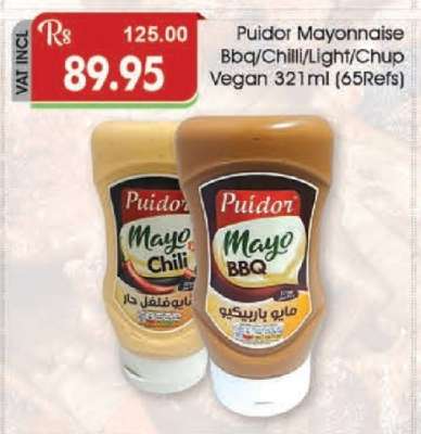 Puidor Mayonnaise Bbq/Chilli/Light/Chup Vegan 321ml