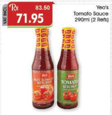 Yeo's Tomato Sauce 290ml (2 Refs)