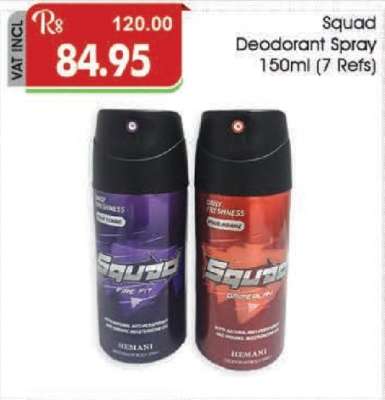 Squad Deodorant Spray 150ml (7 Refs)