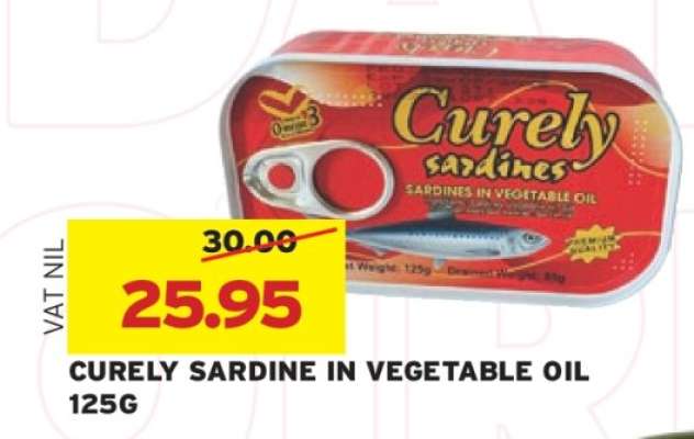 Curely Sardine in Vegetable Oil 125g