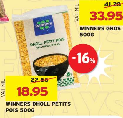WINNERS DHOLL PETITS POIS 500G