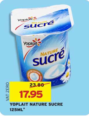 Yoplait Nature Sucre 125ml