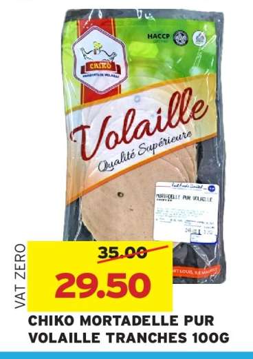 CHIKO MORTADELLE PUR VOLAILLE TRANCHES 100G