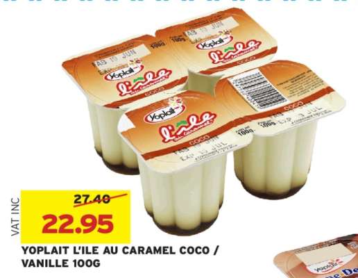 YOPLAIT L'ILE AU CARAMEL COCO / VANILLE 100G