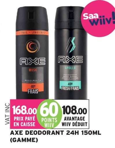 AXE DEODORANT 24H 150ML (GAMME)