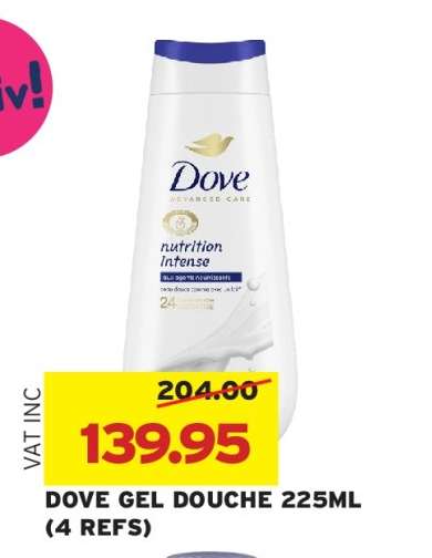 DOVE GEL DOUCHE 225ML (4 REFS)