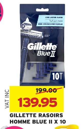 GILLETTE RASOIRS HOMME BLUE II X 10