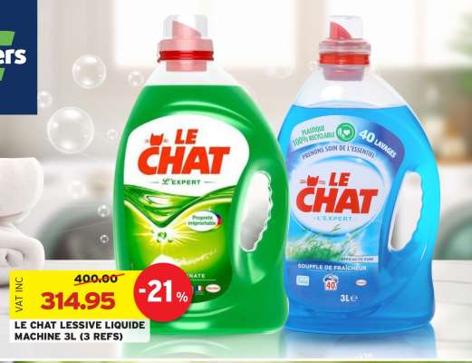 LE CHAT LESSIVE LIQUIDE MACHINE 3L (3 REFS)