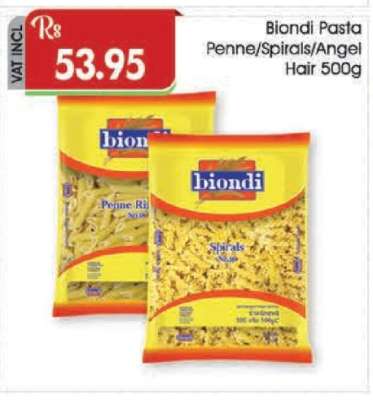 Biondi Pasta Penne/Spirals/Angel Hair 500g