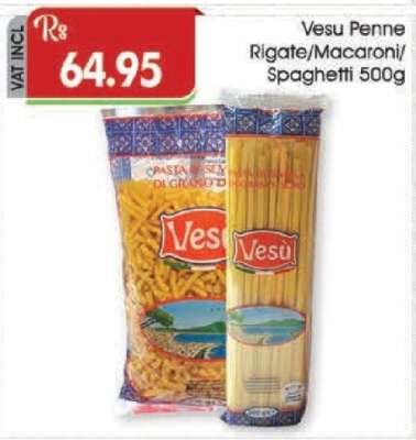 Vesu Penne Rigate/Macaroni/Spaghetti 500g