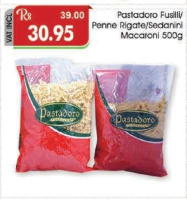 Pastadoro Fusilli Penne Rigate/Sedanini Macaroni 500g