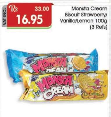 Monsta Cream Biscuit Strawberry/Vanilla/Lemon 100g