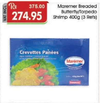 Maremer Breaded Butterfly/Torpedo Shrimp 400g (3 Refs)