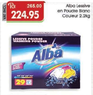 Alba Lessive en Poudre Blanc Couleur 2.2kg
