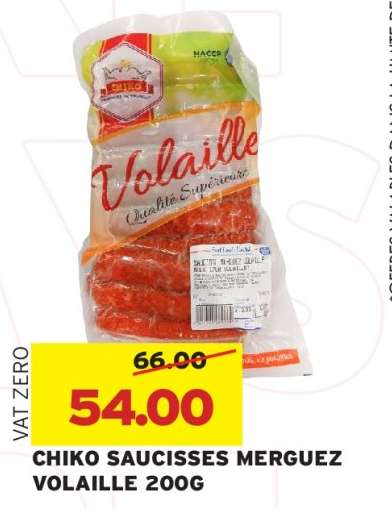 CHIKO SAUCISSES MERGUEZ VOLAILLE 200G