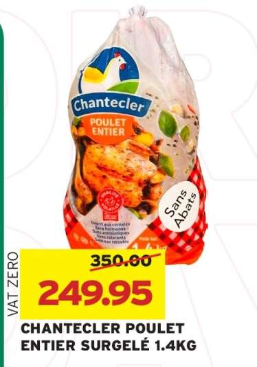CHANTECLER POULET ENTIER SURGELE 1.4KG