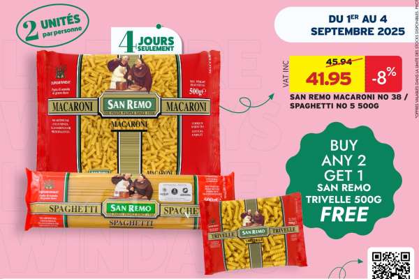 SAN REMO MACARONI NO 38 / SPAGHETTI NO 5 500G