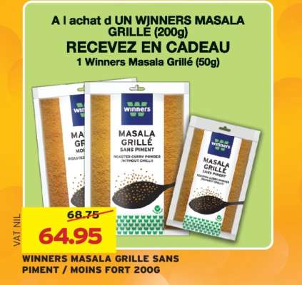 WINNERS MASALA GRILLE SANS PIMENT / MOINS FORT 200G