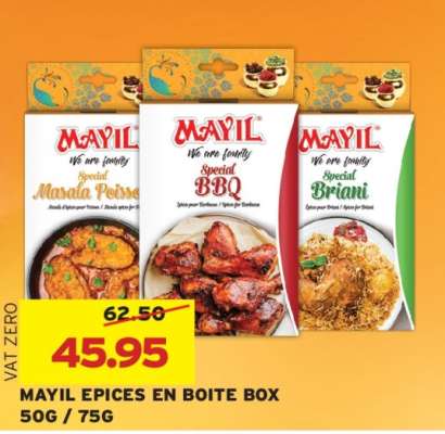MAYIL EPICES EN BOITE BOX