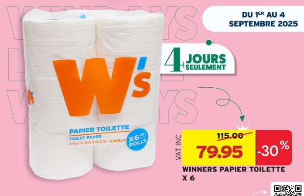 WINNERS PAPIER TOILETTE X 6