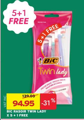 BIC RASOIR TWIN LADY X 5 + 1 FREE