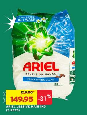 ARIEL LESSIVE MAIN 1KG (3 REFS)