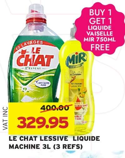 LE CHAT LESSIVE LIQUIDE MACHINE 3L (3 REFS)